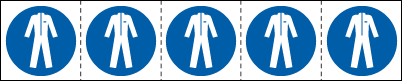 E49861MS - foglio n.5 etichette adesive 60x60 Obbligo indumenti......EN ISO 7010