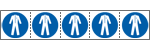 E49861MS - foglio n.5 etichette adesive 60x60 Obbligo indumenti......EN ISO 7010