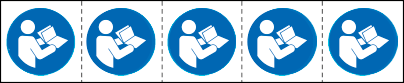 E49888MS - foglio n.5 etichette adesive 60x60 Obbligo manuale EN ISO 7010