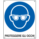 E615101W - Cartello obbligo proteggere gli occhi EN ISO 7010