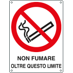 E620101X - Cartello divieto non fumare oltre questo limite EN ISO 7010