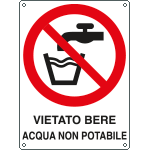 E620301X - Cartello divieto bere acqua non potabile EN ISO 7010