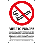 E630105X - Cartello divieto fumare L.311 30/12/04+euro EN ISO 7010