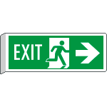 E720202BW - Cartello BIFACCIALE EXIT freccia a destra EN ISO 7010