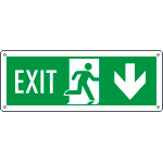 E720204X - Cartello Exit freccia indietro Uscita Em. EN ISO 7010