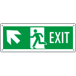 E720205W - Cartello Exit freccia sinistra in alto EN ISO 7010