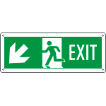 E720207X - Cartello Exit freccia basso sx  EN ISO 7010