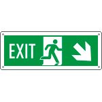 E720208K - Cartello Exit freccia basso dx EN ISO 7010