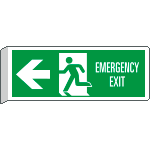 E720301BK - Cartello BIFACCIALE Emergency Exit freccia a sinistra EN ISO 7010