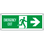 E720302WS - Etichetta Emergency EXIT freccia a destra  EN ISO 7010