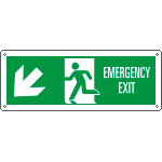 E720307WS - Etichetta Emergency Exit freccia basso sx EN ISO 7010