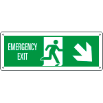 E720308W - Cartello uscita di emergenza freccia basso dx EN ISO 7010