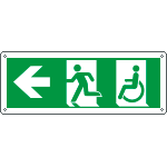 E720501X - Cartello uscita di emergenza disabili freccia a sinistra EN ISO 7010