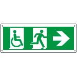 E720502K - Cartello uscita di emergenza disabili freccia a destra EN ISO 7010