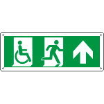 E720503KS - Etichetta uscita di emergenza disabili con freccia avanti EN ISO 7010