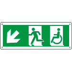 E720507KS - Etichetta uscita di emergenza disabili freccia in basso a sx.ENISO7010