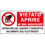E91540A - etichetta autoadesiva VIETATO APRIRE ai non autorizzati EN ISO 7010