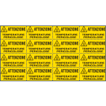 E91550C - foglio 16 etichette Attenzione temperature pericolose EN ISO 7010
