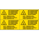E91600B - foglio 4 etichette Attenzione alta temperatura EN ISO 7010