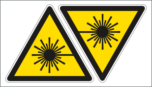 E91640C - Etichetta pericolo raggi laser solo simbolo EN ISO 7010