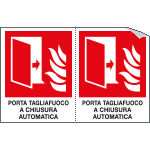 E9530A - Foglio n.2 etichetta autoad.PORTA TAGLIAFUOCO AUTOMATICA EN ISO 7010