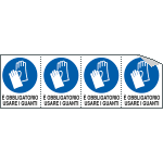 E9531B - Etichetta autoadesiva obbligo usare guanti protettivi EN ISO 7010