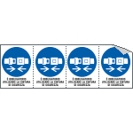E9545B - Foglio n. 4 etichette adesive obbligo uso cintura EN ISO 7010