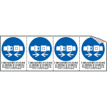 E9548B - Foglio n. 4 etichette adesive obbligouso cintura EN ISO 7010