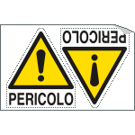 E9557A - Foglio 2 etichette adesive pericolo generico EN ISO 7010