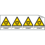 E9568B - Foglio n. 4 etichette adesive Macchina ad avviamento..EN ISO 7010