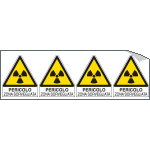 E9570B - Foglio 4 etichette Pericolo Zona Sorvegliata EN ISO 7010