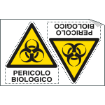 E9575A - Foglio 2 etichette adesive pericolo biologico EN ISO 7010