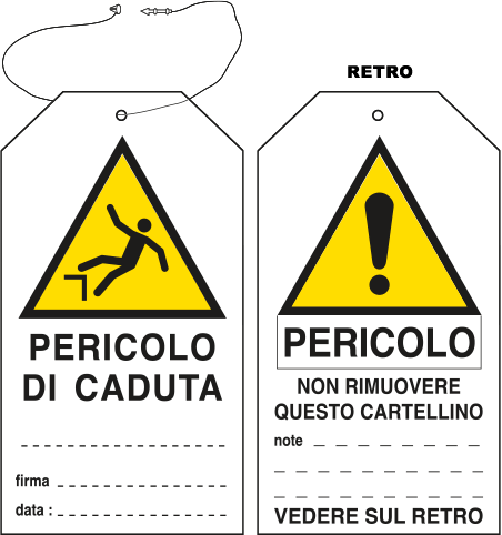 E9823 - cart.avvert.plast.PERICOLO CADUTA