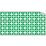 E9M1501 - Foglio n.50 etichette adesive simbolo pronto soccorso
