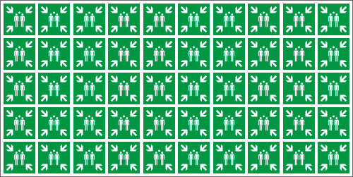 E9M1580 - Foglio n.50 etichette adesive simbolo punto di raccolta