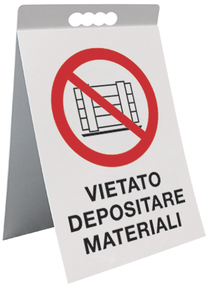 ECAP18043X - cavalletto PVC vietato depositare materiali