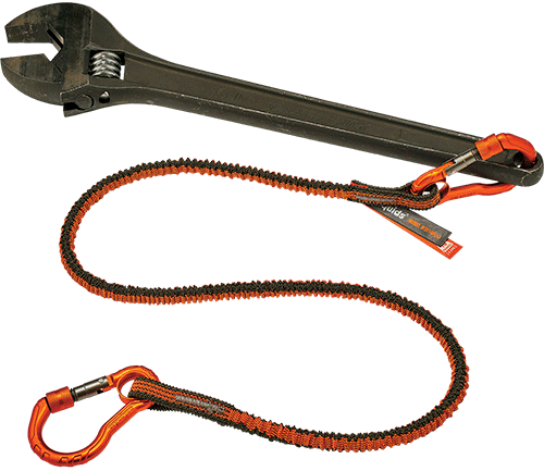 EDS311 - cordino elastico porta attrezzi 96-123 cm nero/arancio 2 moschettoni