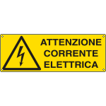EEF1743K - cartello autoadesivo EasyFix attenzione corrente elettrica EN ISO 7010