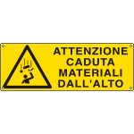 EEF1756K - cartello autoadesivo EasyFix attenzione caduta materiali EN ISO 7010