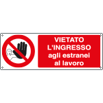 EF1810K - cartello autoadesivo EasyFix vietato ingresso estranei lavoro