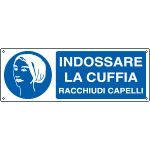 EF1925K - cartello autoadesivo EasyFix obbligo indossare la cuffia