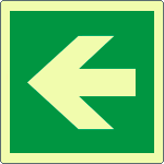 EL15104WA - Cartello emergenza freccia a sinistra solo simbolo EN ISO 7010