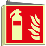 EL15107BIY - cartello bifacciale simbolo estintore EN ISO 7010