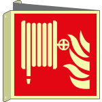 EL15115BIXA - cartello luminescente DIN PLUS bifacciale lancia antincendio