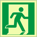 EL15153WS - Etichetta emergenza uscita di emergenza a ds solo simbolo EN ISO 7010