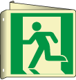EL15154BIWA - cartello bifacciale solo simbolo uscita emergenza sinistra