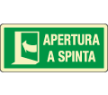 EL16144WP - cartello PVC apertura a spinta sinistra  EN ISO 7010