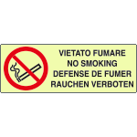 EL1802KS - Etichetta adesiva luminescente DIN vietato fumare EN ISO 7010