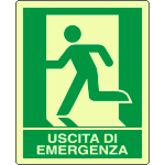 EL20105XA - Cartello allum.luminescente uscita di emergenza sinistra EN ISO 7010