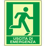 EL20106WP - Cartello luminescente uscita di emergenza destra EN ISO 7010